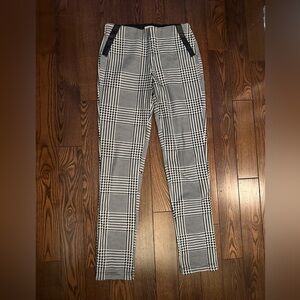 Stylish Black and White Checkered Skinny Pants